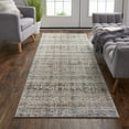 thumbnail image 4 of Feizy Kaia Transitional Distressed, Tan/Ivory/Blue, 3' x 12' Runner Sheen Rustic Diamond Floor Rug for Living room Bedroom, 4 of 8