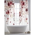 thumbnail image 5 of Red Flowers Sheer Curtains 84 Inch Length 2 Panels for Living Room, Spring Floral Elegant Pastoral Watercolor Voile Kitchen Curtain Set, Luxury Privacy Drapes Window Treatment for Bedroom, 5 of 7