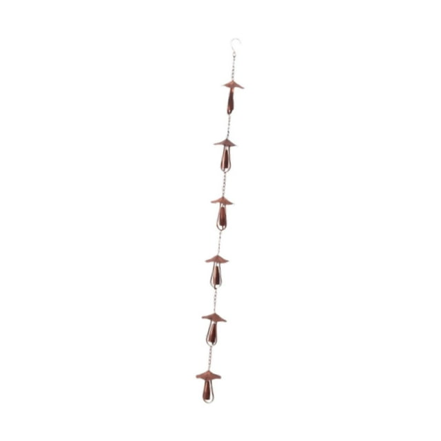 Cadena de lluvia de metal decorativa, de repuesto para canaletas, drenaje de aleros, colector de agua de 130 cm de largo para techos exteriores,