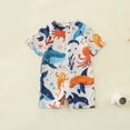 thumbnail image 4 of Baby Boy Swimsuit, Toddler Rashguard with Half-Zip, One Piece Printed Bathing Suit for Infant Beach, Pool, Summer Holiday, 4 of 9