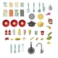 thumbnail image 3 of Fisher Price Large Kitchen with Light, Sound and Water with 52 Accessories, Multicolor, 3 of 7