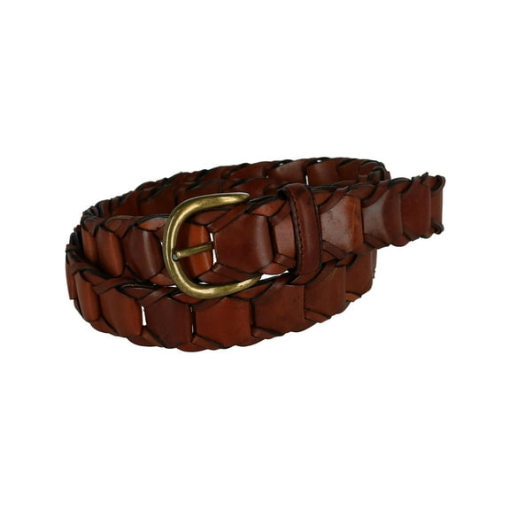 CTM  1.25 Inch Wide Leather Link Belt (Men)