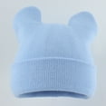 thumbnail image 2 of Glisme Winter Hat Women's Knitted Woolen Hat Cute Cat Ears Warm Knitted Big Ears Crochet Skiing Cycling Outdoor Earmuffs Versatile Headwear Blue, 2 of 3