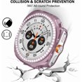 thumbnail image 4 of czcpp-[2-Pack] Case Compatible with Samsung Galaxy Watch 7 Ultra (47mm), Bling Rhinestone Diamond PC Protective Case Replacement Watch Cover for Women Men, 47mm, Pink + Transparent, 4 of 4