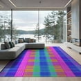 thumbnail image 2 of ODIKA 8'x10' Washable Area Rug Durable, Non-Slip Colorful Checkered Rainbow Checkerboard Grid With Bold Groovy Aesthetic for Living Room, Under Sectional, Family, 2 of 7