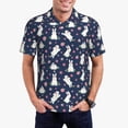 thumbnail image 2 of Balery Rabbit And Flower Printed Men’s Short Sleeve Polo Shirt, Midweight Men's Shirt,Golf Polo shirts -Small, 2 of 8