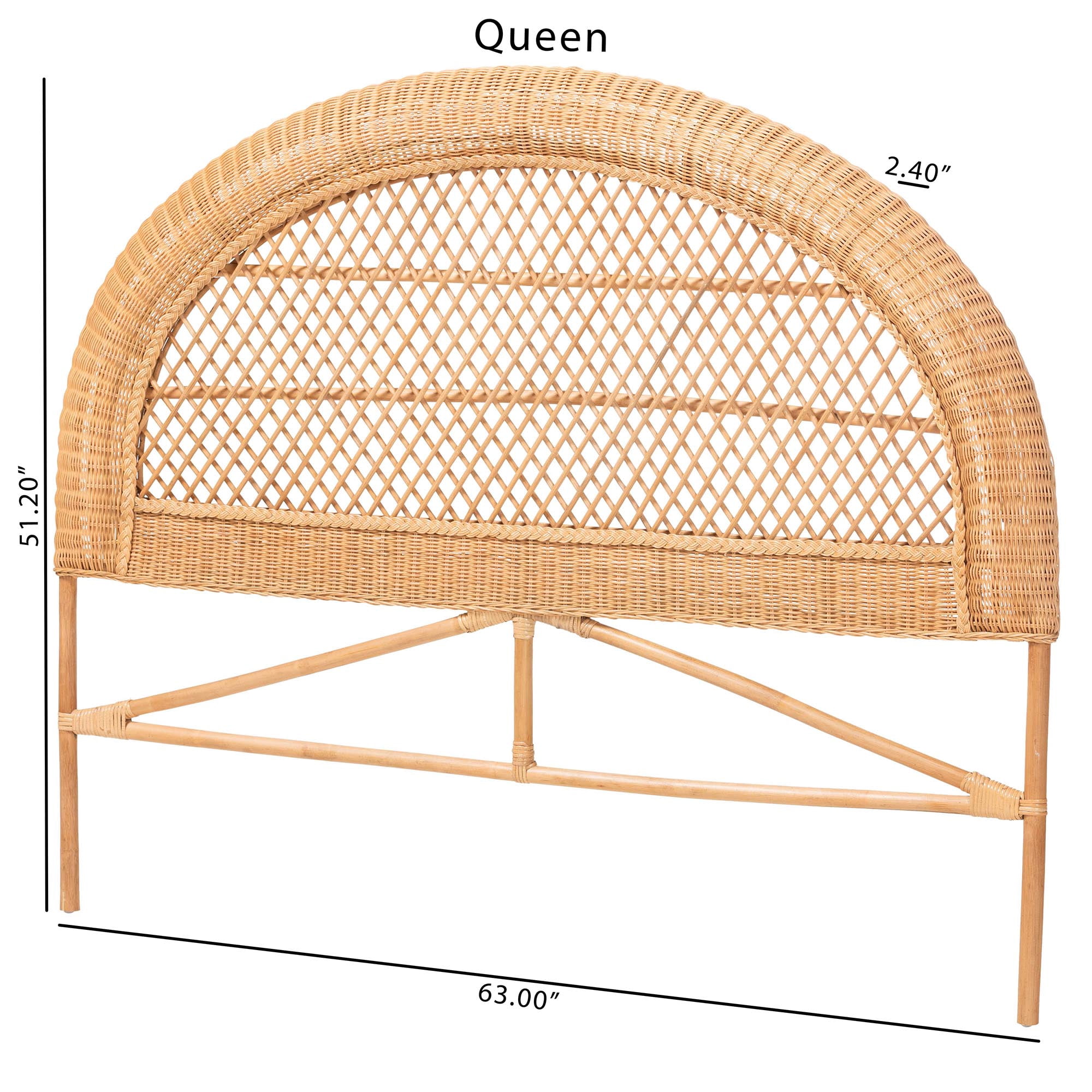 bali & pari Harini Boho Standalone Headboard, King, Light Honey
