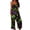 Green, variant on Womens Halloween Jumpsuits Spiderweb Skeleton Wide Leg Backless Horror Overalls Bat Candy Sleeveless Funny Rompers, S