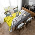 thumbnail image 4 of Yellow Grey Ombre Rectangle Tablecloth, Modern Geometric Abstract Aesthetics Cream Waterproof & StainResistant Tablecloth, Oil-proof Table Cover for Dining/Party/Wedding/Camping/Buffet 60x102 In, 4 of 9