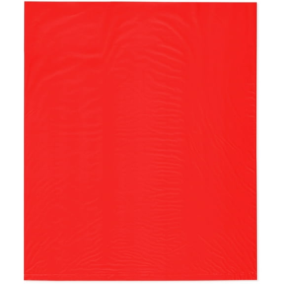 Plymor 15" x 18" (Pack of 100), Red 2 Mil Flat Open Plastic Poly Bags