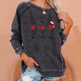 thumbnail image 1 of Nouveaux Hauts pour Femmes 2023 Manches Longues Col Rond Hauts Chemises Amples Imprimé de Noël Blouse Graphique Coupe Décontractée Chandail en Molleton Oversize pour Femmes, 1 of 6