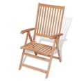 thumbnail image 3 of vidaXL Outdoor Recliner Chairs Patio Reclining Lounge Chair Solid Wood Teak, 3 of 7