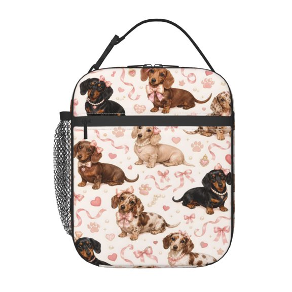 Dachshund Dog Lunch Bag Reusable Thermal Lunch Box with Handle for Women and Men