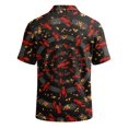 thumbnail image 5 of GrmtClth Mens Beach Short Sleeve Polo Top Fun Crayfish Lobster Shell Graphic Short Sleeve Light Cruise Polo Tee Casual Wear Highlighted With Calm Ocean Background Art Black M, 5 of 6