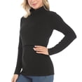 thumbnail image 6 of felwors Shirts for Women Cotton Turtleneck Breastfeeding Tees Long Sleeve Maternity Top Comfort Pregnancy Blouse 2025 Black, M, 6 of 7