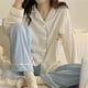 thumbnail image 2 of Conjunto de pijama para mujer, transpirable, 2 piezas, ropa de dormir suelta, con bolsillo, para otoño, primavera, oso XL, 2 of 10
