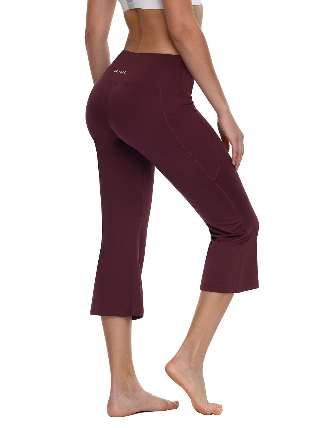 BALEAF Yoga Workout Capris for Women Lounge Flare Pants Casual Work Bootcut with Side Pockets 21 
