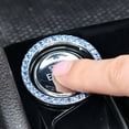 thumbnail image 3 of CCOCC Push Start Button Cover,High-Quality Material Push to Start Button Cover,Sparkling Crystals Girly Car Accessories for Women,Blue, 3 of 5