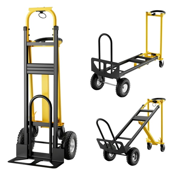 GIMMYFIVE 3-in-1 Convertible Stair Climbing Hand Truck with 800 lb Capacity and Elastic Straps