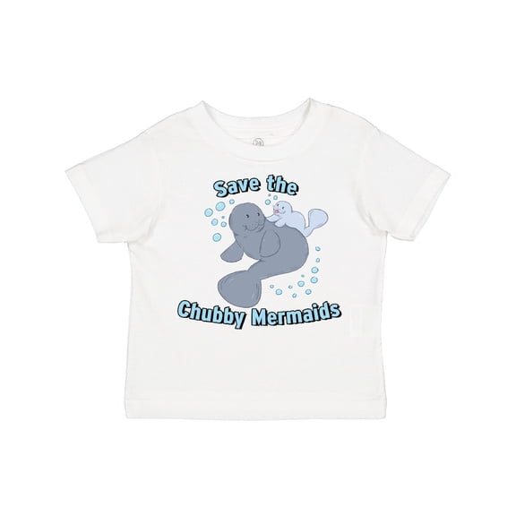 Inktastic Save the Chubby Mermaids with Cute Manatees Boys or Girls Toddler T-Shirt