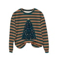 thumbnail image 6 of Women’s Retro Christmas Cartoon Print Round Neck Hoodie Casual Fall Winter Sweatshirt Fun Holiday Light Graphic Pullover Comfortable Xmas Novelty Gift Top, 6 of 7