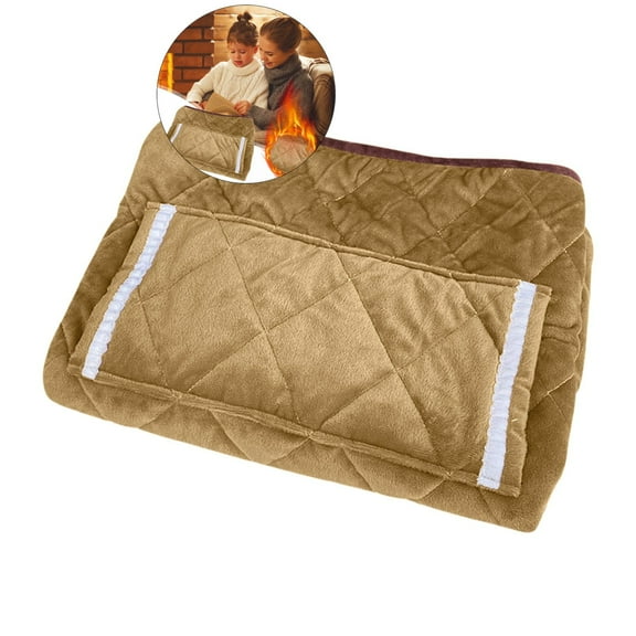 WNFJR Heated Blanket with Pocket USB Heated Lap Blanket for Office Car Heated Blanket Heated Throw Blanket Portable Heated Blanket for Dorm Car Home Travel Brown