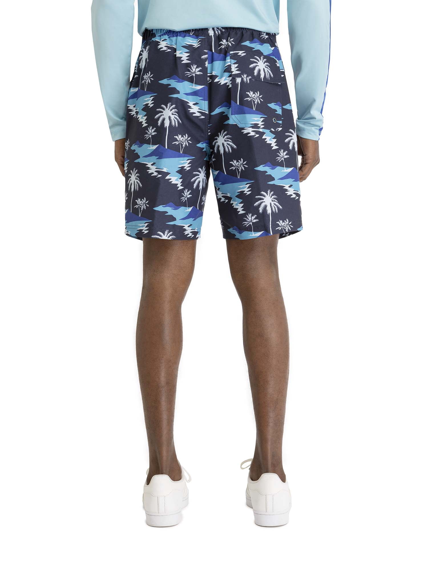 U.S. Polo Assn. Men's & Big Men's Tropical Printed Swim Trunks with UPF50+, 7" Inseam, Sizes S-3XL