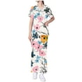 thumbnail image 3 of BiZtdJrK Women's 2 Piece Scrubs Sets with Pockets Casual V Neck Short Sleeve Scrub Tops and Straight Leg Lounge Pants Nursing Uniform Matching Sets Hoy Oferta Flash Multicolor L, 3 of 7