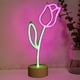 thumbnail image 1 of Luz ambiental neón LED de flor | Lámpara decorativa portátil alimentada por pilas con batería de larga duración | Luz cálida suave para dormitorio y salón | 11,02 pulgadas | 1 pieza marrón, 1 of 6