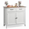 thumbnail image 6 of Aiho 35" Coffee Bar Cabinet, Sideboard Buffet Cabinet with 2 Drawers, Adjustable Shelf, 2 Doors, for Kitchen, Living Room - White+Gray, 6 of 11