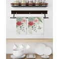 thumbnail image 3 of Spring Roses Kitchen Dish Towels for Drying Dishes Set of 3, Garden Botanical Leaves Butterflies Waffle Weave Microfiber Hand Tea Bathroom Towels Quick Dry & Absorbent Towel 15.7x23.6, 3 of 7