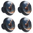 thumbnail image 2 of 4 Pcs Christmas Elk Knobs for Kitchen Cabinet Cupboard Dresser Bookcase Drawer Pulls Handles Round Home Decor, 2 of 8