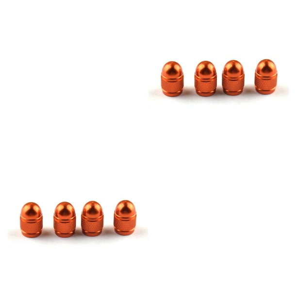 Eigraketly 4 Uds tapas de vástago de válvula de rueda componentes de reemplazo profesional accesorios de cubierta de componentes modificados Naranja 2piezas