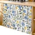 thumbnail image 2 of Blue Yellow Floral Spring Cabinet Curtain 35"Wx35"L,Dustproof Under Sink Skirt W/ Self Adhesive Tape,Summer Botanical Pastoral Green Cabinet Curtain Cover for Kitchen Sink,Bathroom Vanity, 2 of 9