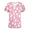 thumbnail image 5 of Rciityk Womens Medicals Scrub Tops Casual Floral Print Nursing Uniform T Shirts Summer V Neck Short Sleeve Scrub Work Tops with Pockets, 5 of 5