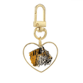 thumbnail image 1 of Tiger Head Close-up King Animal Gold Heart Keychain Metal Keyring Holder, 1 of 3