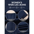 thumbnail image 6 of DOKOTOO Women Wide Leg Jeans High Waisted Stretch Denim Elastic Waist Ruffle Hem Flare Pants Vintage Loose Fit High Rise Baggy Jeans, 6 of 8