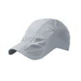 thumbnail image 4 of Gorra de béisbol de malla para correr, ligera, con protección solar, ajustable, plana gris claro, 4 of 8