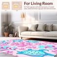 thumbnail image 2 of ODIKA 6' Machine Washable Non-Slip Area Rug, Charming Animal Design Adorned with Sea Turtles High Traffic Rug, Pink, 315404, 2 of 7