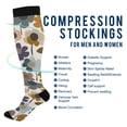 thumbnail image 2 of FORMRS Womens Knee High Socks Casual Long Thick Travel Daily Wear, 2 Pairs, Colorful Floral, 2 of 6