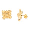 thumbnail image 2 of NOVICA Gold plated button earrings, 'Idyllic Blooms', 2 of 5