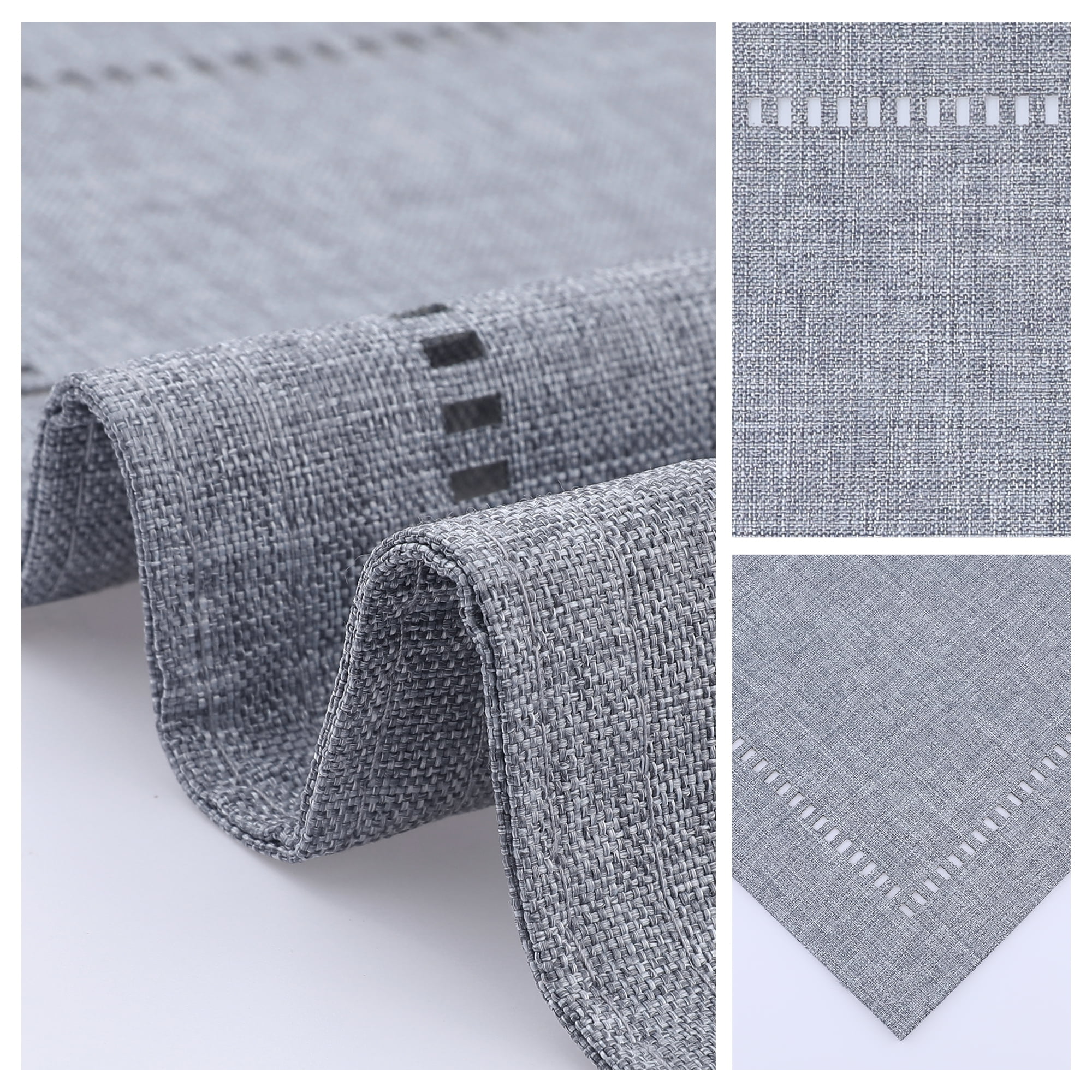 Unique Bargains Set of 6 Rustic Polyesterl Placemats for Dining Table Decor Light Gray 18"x12"