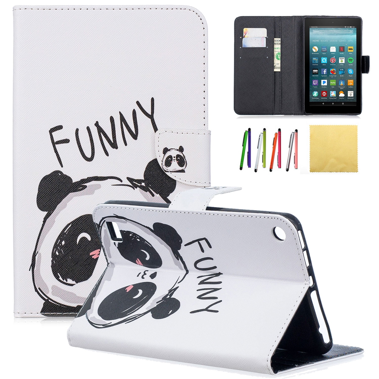 Kindle Fire 7 Kids Case, Allytech Slim PU Leather Folio Stand Case