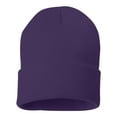 thumbnail image 2 of Bonnet à Revers Solide 12, Taille Unique, Violet, 2 of 2