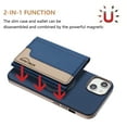 thumbnail image 2 of Allytechgroup Case for Apple iPhone 14, 2-in-1 Detachable Card Holder Magnetic RFID Blocking Wallet Shell [Compatible with MagSafe] Stand PU Leather Cover with Credit Card Slots/Cash Slots, Darkblue, 2 of 13