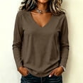 thumbnail image 5 of Long Sleeve Shirts for Women Fall Outfit 2026 Fashion Casual T Shirt V Neck Basic Loose Tunic Tops 2XL, 5 of 7