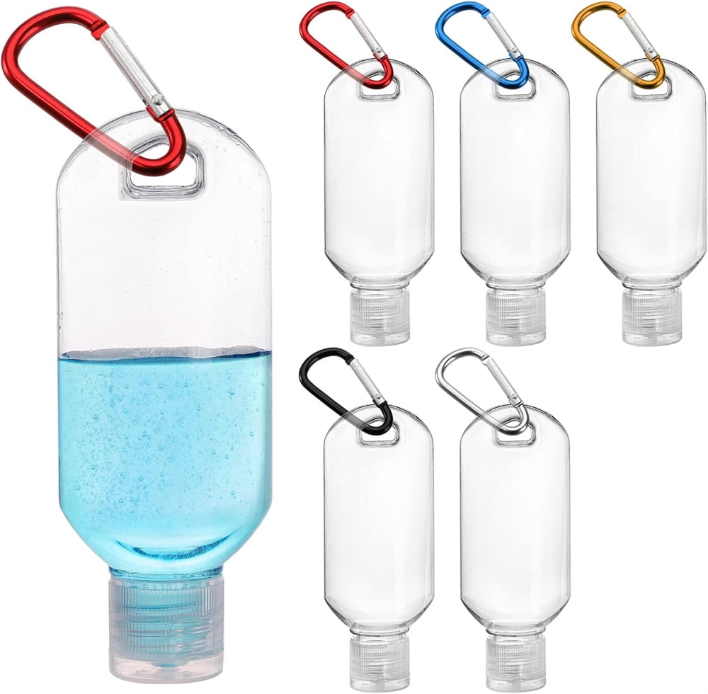 NOGIS 50 Pack Plastic Travel Squeeze Bottles with Keychains, 2 oz Empty Hand Sanitizer Bottles withCap, Portable Liquid Squeeze Containers for Toiletries, Cosmetics - Leak Proof, Refillable