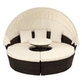 thumbnail image 2 of Canddidliike Outdoor Sectional 5-Piece Set Wicker Conversation Daybed w/Retractable Canopy - Beige, 2 of 8