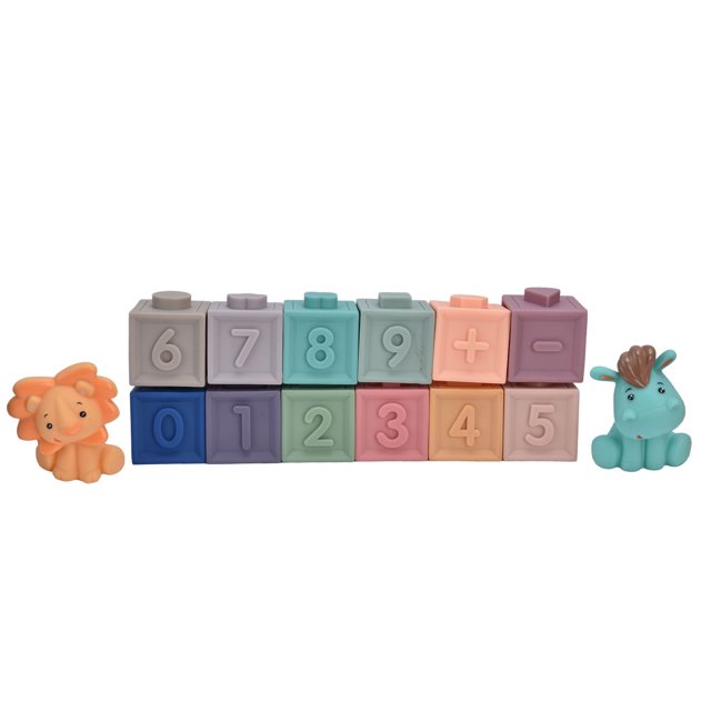 Apilamiento de bloques de construcción bloques blandos para bebés Pegamento flexible Masticable para niños pequeños Juguete para niñas para niños ANGGREK Otros