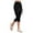 Black, variant on Womens Ruched Skirted Leggings High Waist Tennis Skorts Capris Tie Side Golf Tennis Gym Legging with Mini Skirts Khaki, M